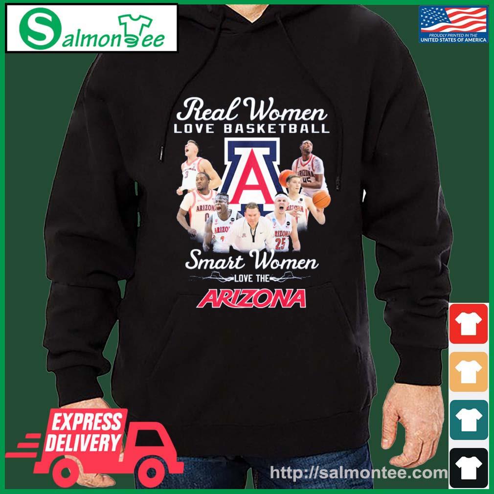 2023 Real Women Love Basketball Smart Women Love The Arizona Wildcats Team Shirt salmon black hoodie