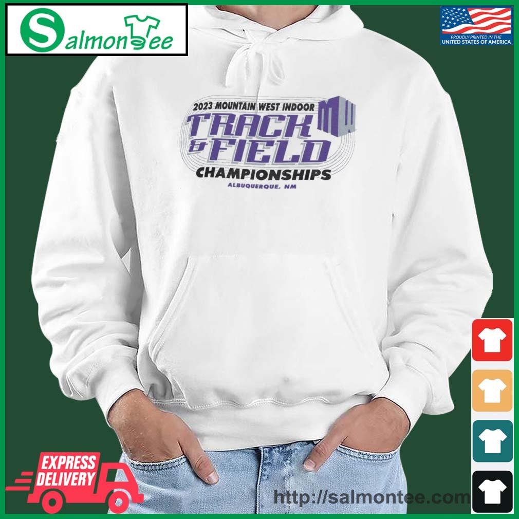 Albuquerque, NM 2023 Mountain West Indoor Track & Field Championship Shirt salmon white hoodie