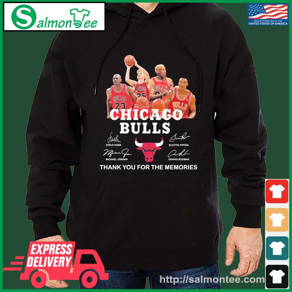 Chicago Bulls Legends Team Thank You For The Memories Signatures Shirt salmon black hoodie