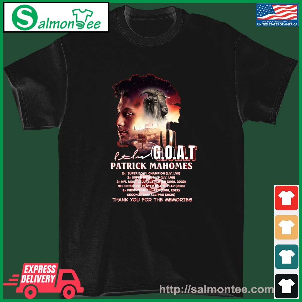 G.o.a.t Patrick Mahomes Collection Appellation Champions Thank You For Memories Shirt