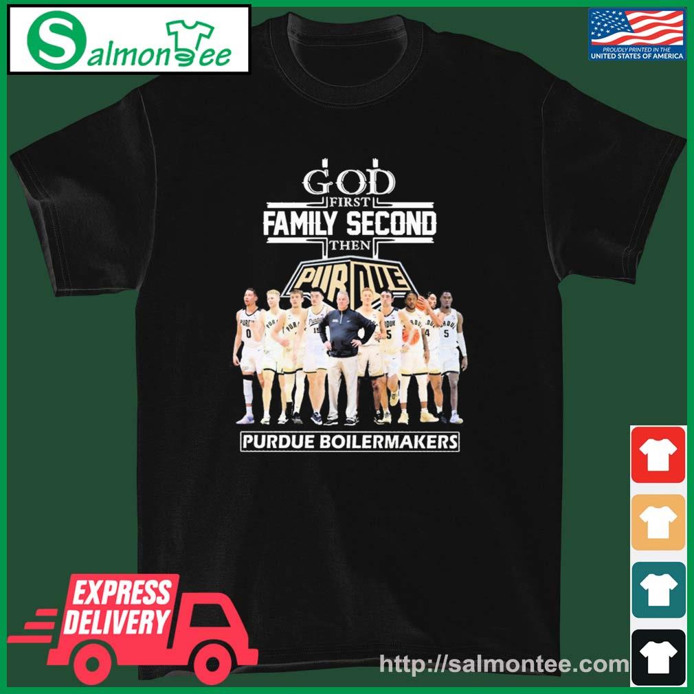God Family Second First Then Purdue Boilermakers 2023 Big Ten Basketball Champions Shirt