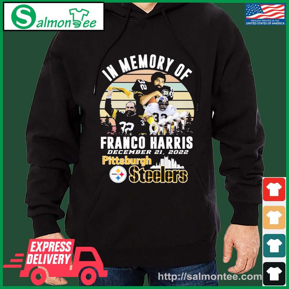 In Memory Of Franco Harris Pittsburgh Steelers 2022 Vintage Shirt salmon black hoodie