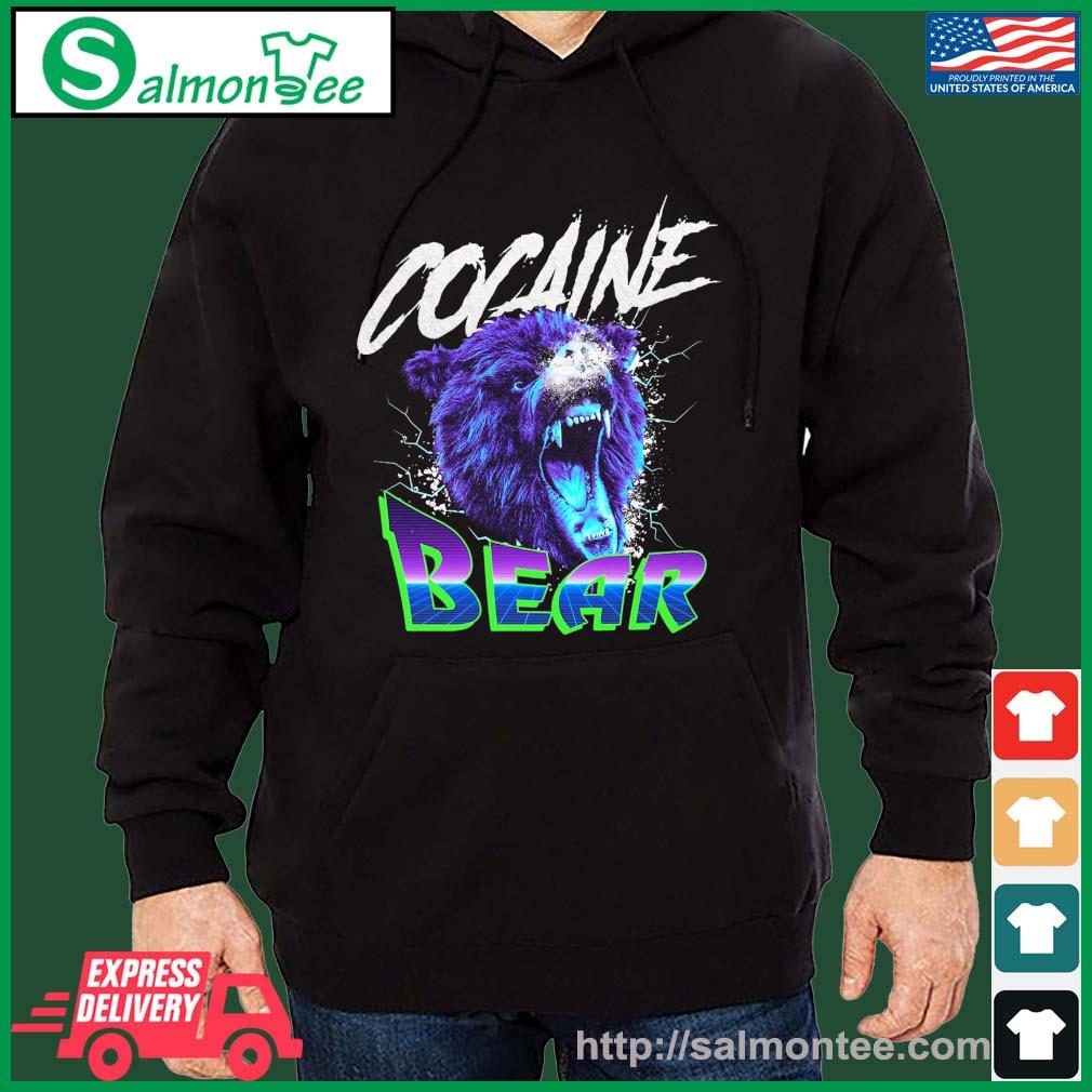 Party Cocaine Bear Shirt salmon black hoodie