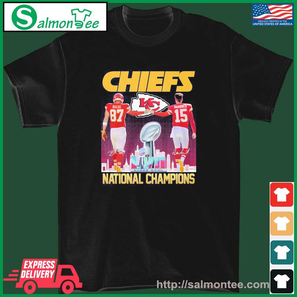 Patrick Mahomes and Travis Kelce Kansas City Chiefs National Champions Shirt