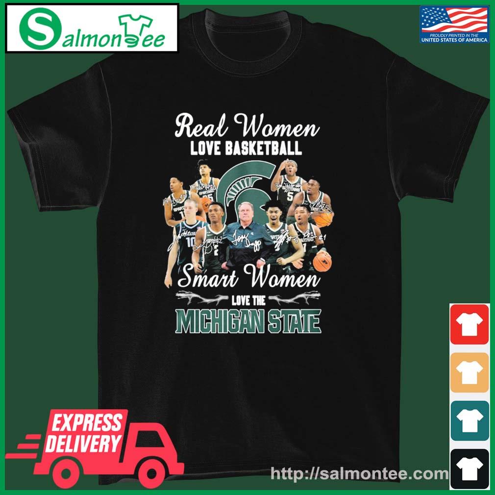 Real Women Love Basketball Smart Women Love The Michigan State Spartans 2023 Signatures Shirt