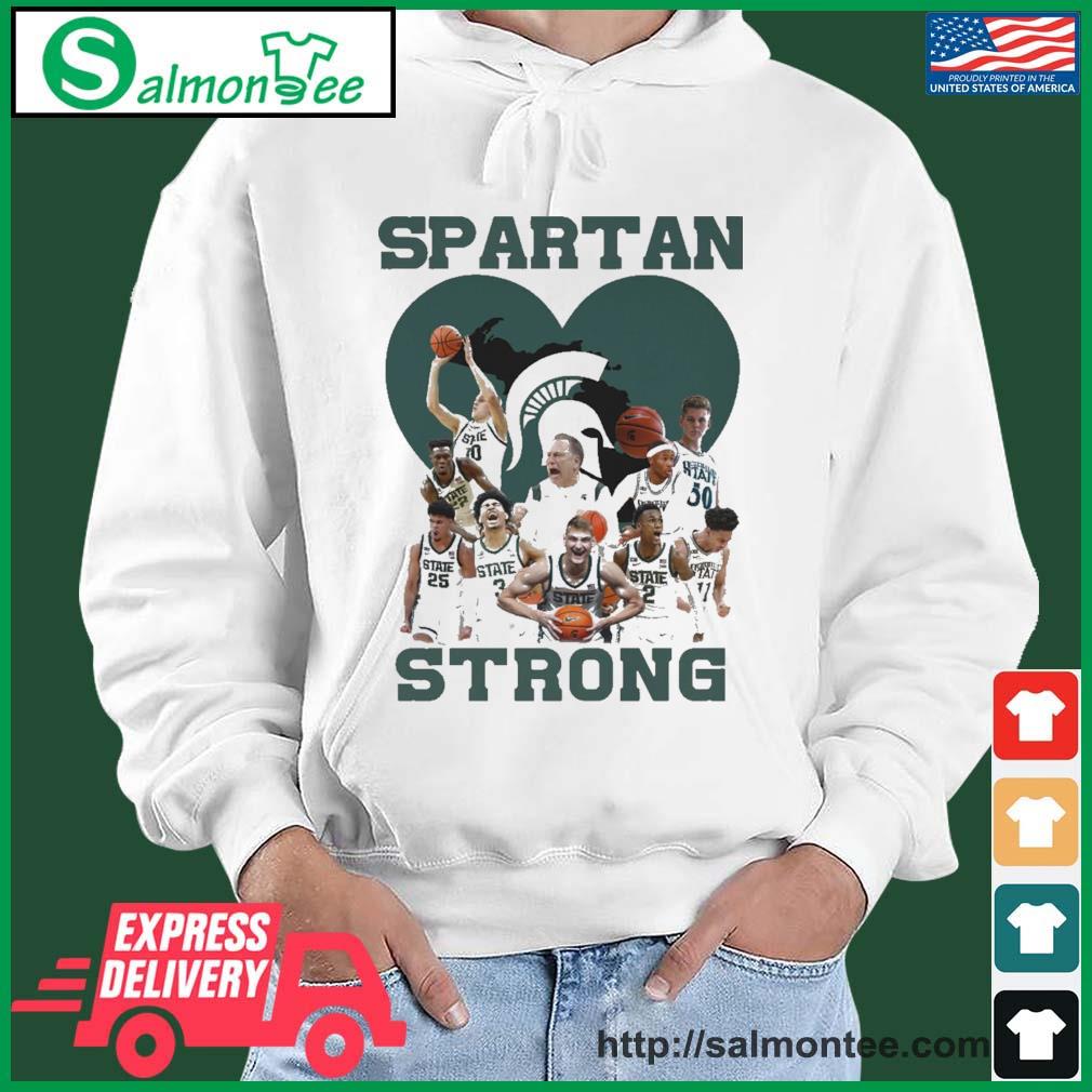 Spartan Strong Michigan State Men's Basketball Team Shirt salmon white hoodie