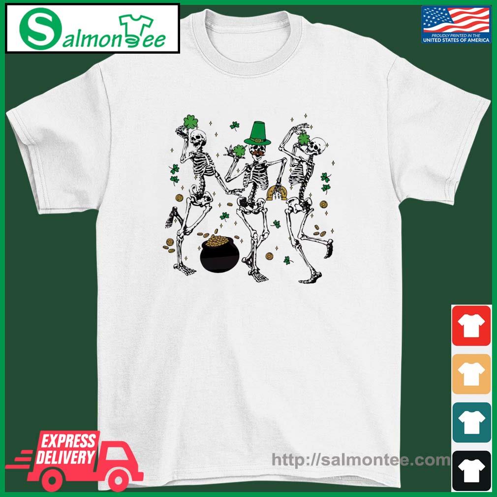 St Patricks Day Dancing Skeleton Funny Irish Skeleton Shirt
