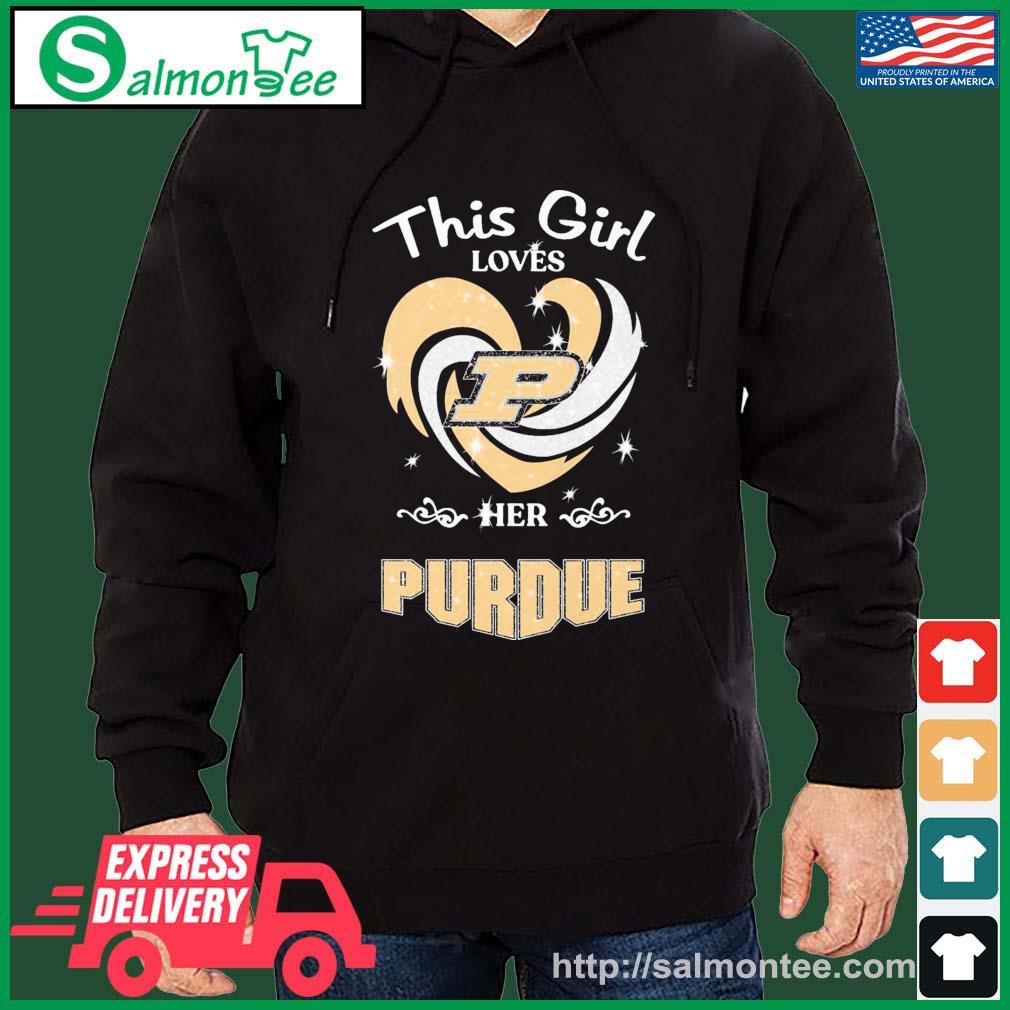 This Girl Loves Her Purdue Boilermakers 2023 Big Ten Champions Shirt salmon black hoodie