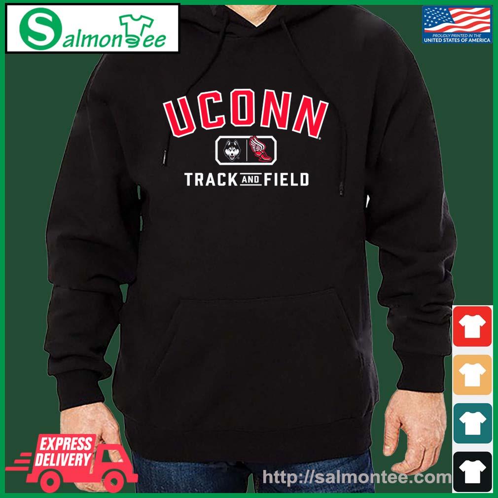 Uconn Huskies Track & Field Lock-up Shirt salmon black hoodie