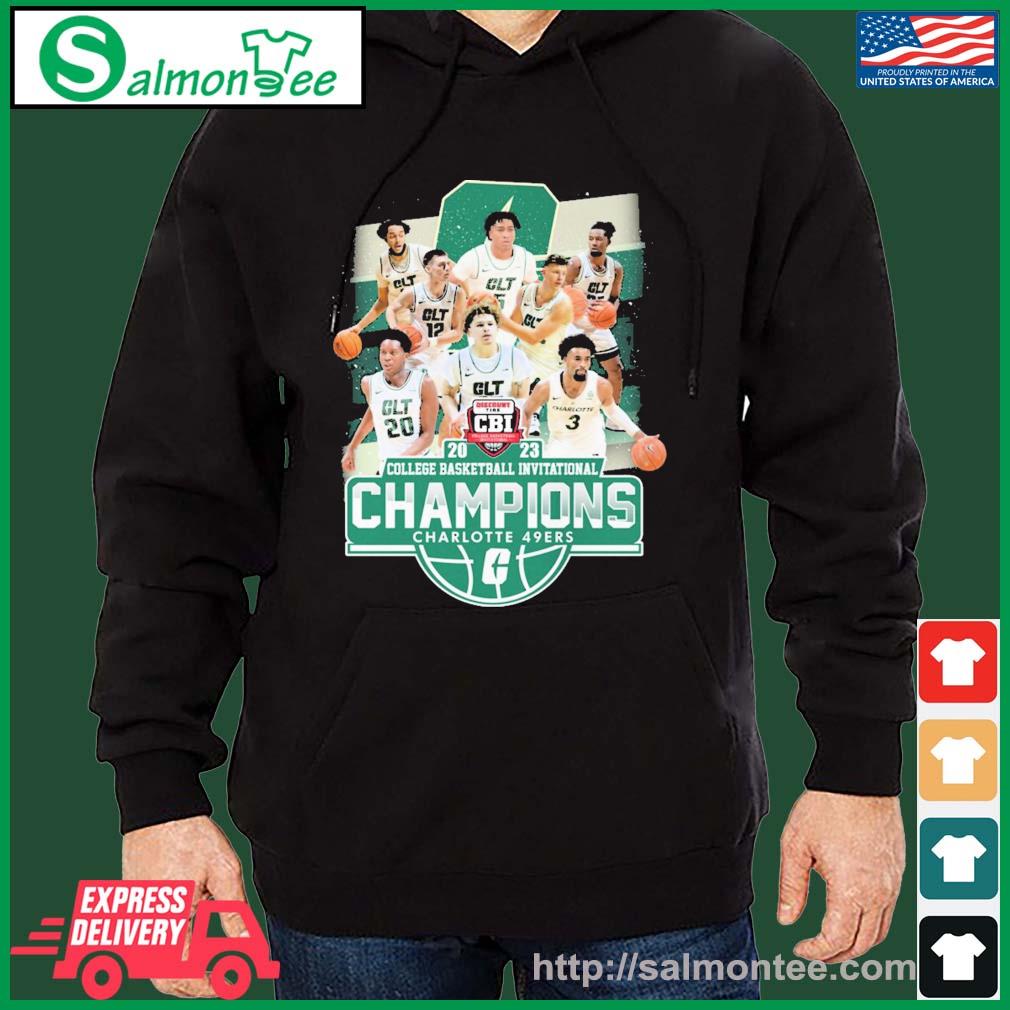 2023 College Basketball Invitational Champions Charlotte 49ERS Shirt salmon black hoodie