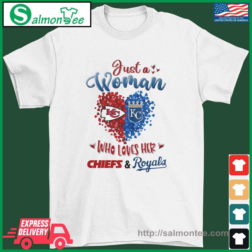 Best just A Woman Who Loves Her Chiefs And Royals Shirt