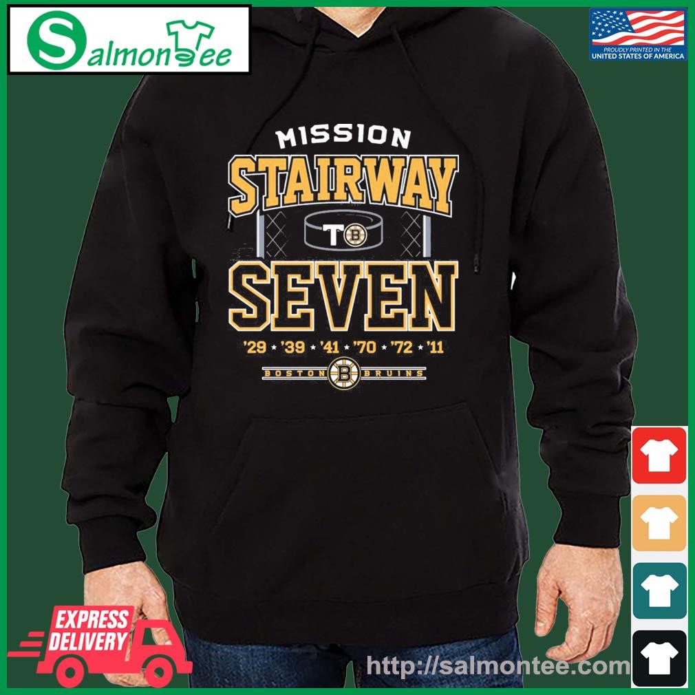 Best mission Stairway Seven Boston Bruins Shirt salmon black hoodie