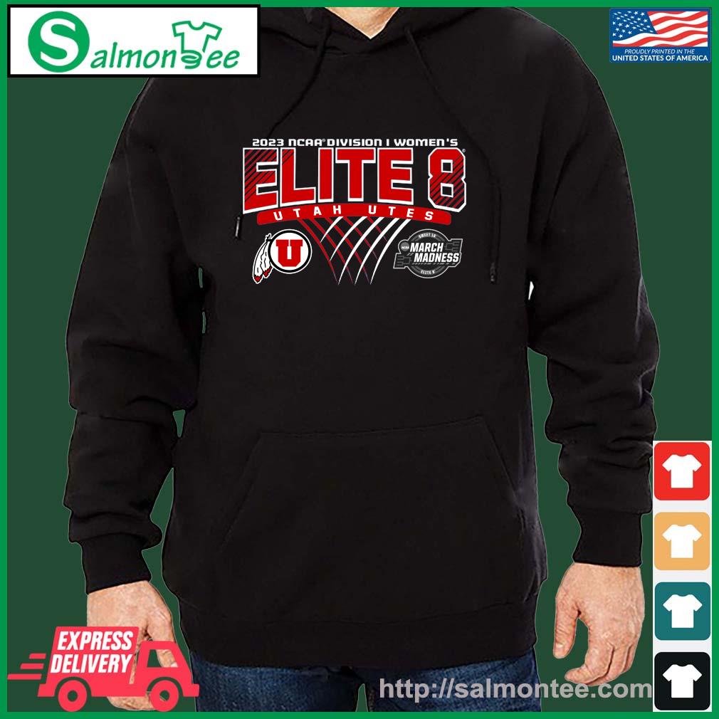 Best utah Utes 2023 NCAA Women’s Basketball Elite Eight Shirt salmon black hoodie