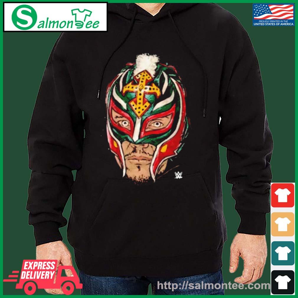Black Official Men's Rey Mysterio Mask Shirt salmon black hoodie