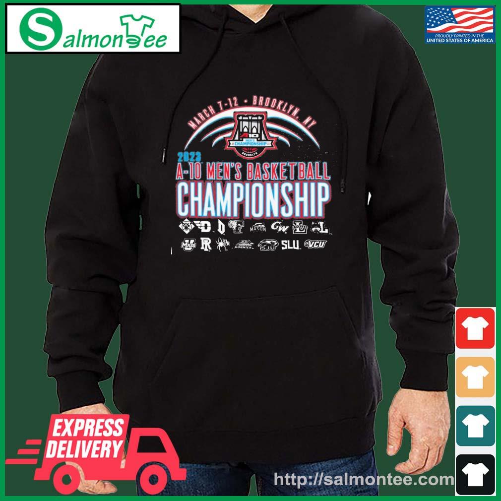 Brooklyn A-10 Men's Basketball Championship 2023 Shirt salmon black hoodie