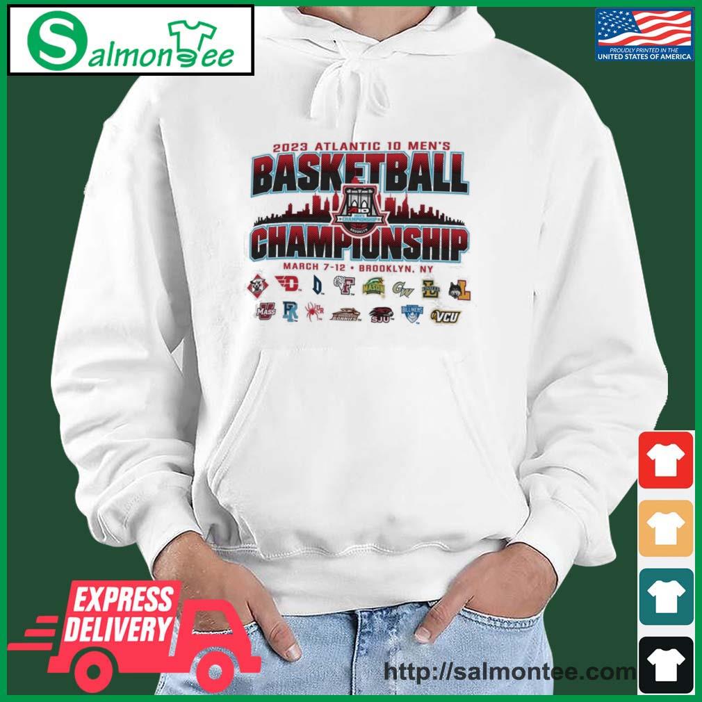 College Team Basketball 2023 A-10 Men's Basketball Championship Shirt salmon white hoodie