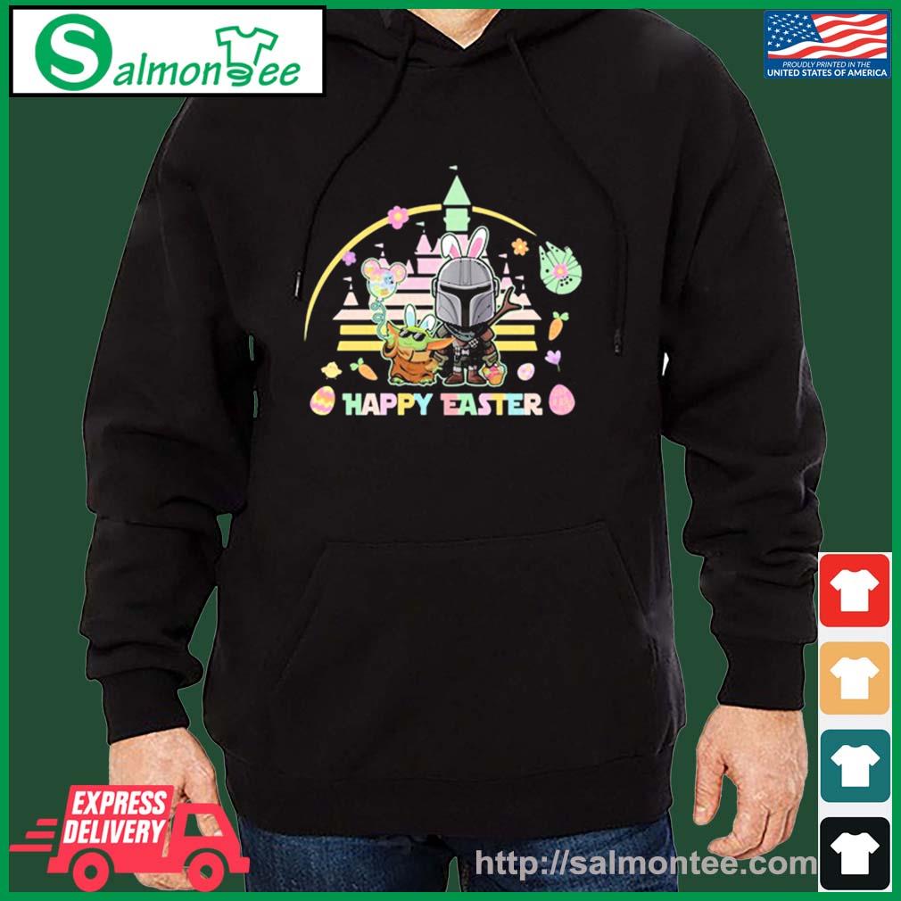 Happy Easter Star Wars And Baby Yoda Walt Disney Shirt salmon black hoodie