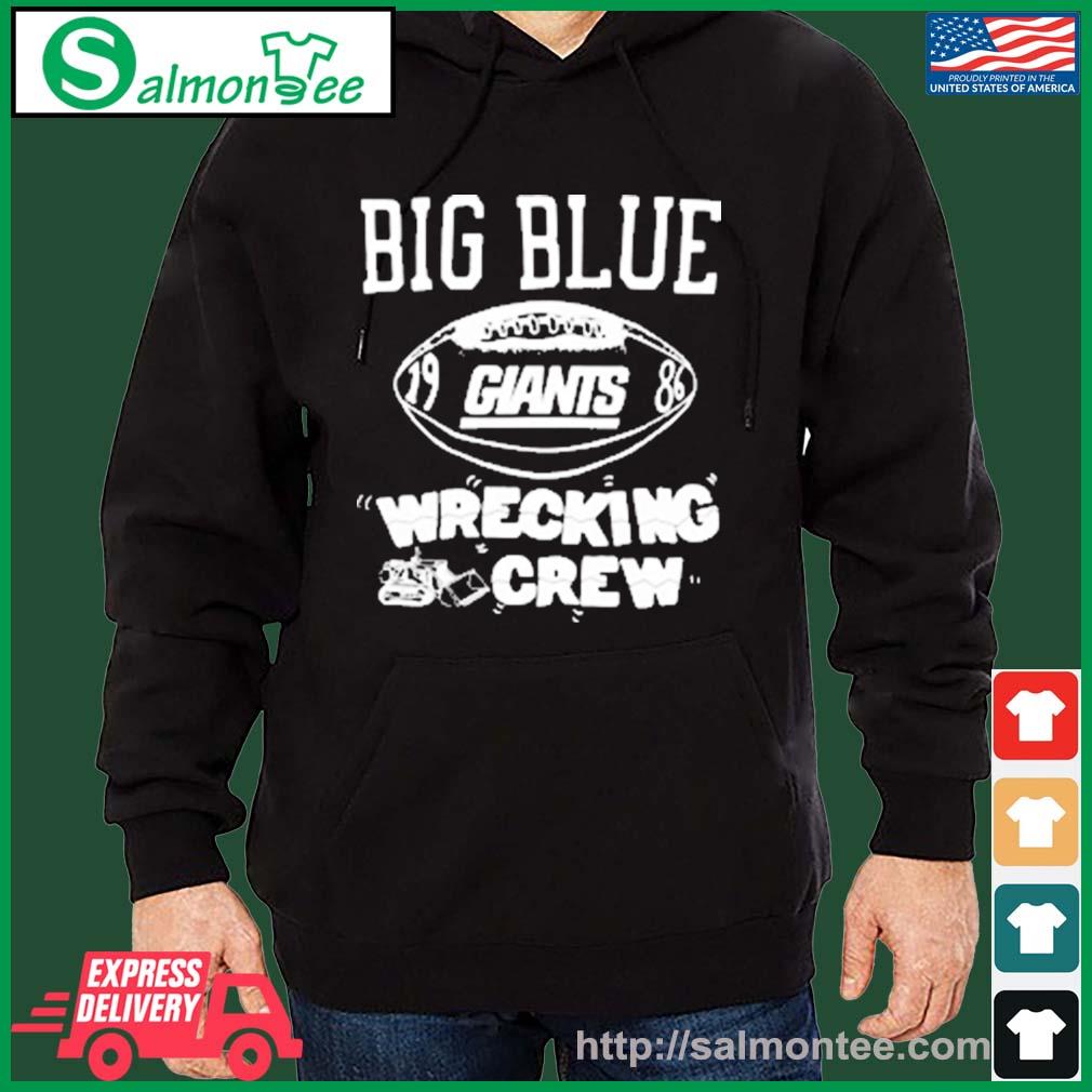 Homage New York Giants Big Blue Wrecking Shirt salmon black hoodie