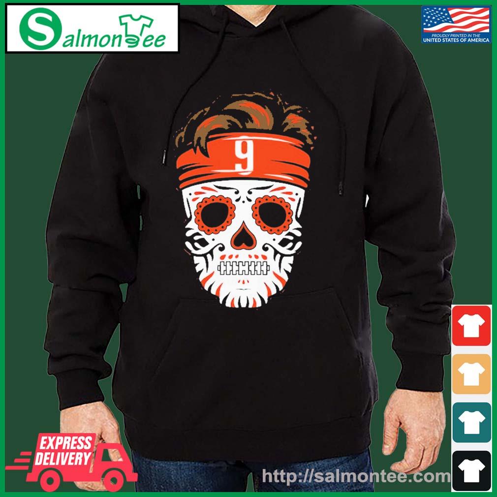 Joe Burrow Sugar Skull Shirt salmon black hoodie