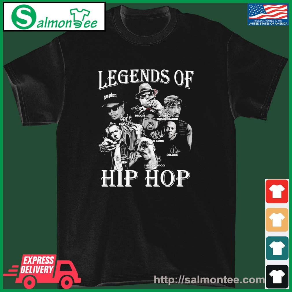 Legends Of Hiphop Buggie Tupac Shakur Eazy E Ice Cube Eminem Snoop Dogg Signature 2023 Shirt