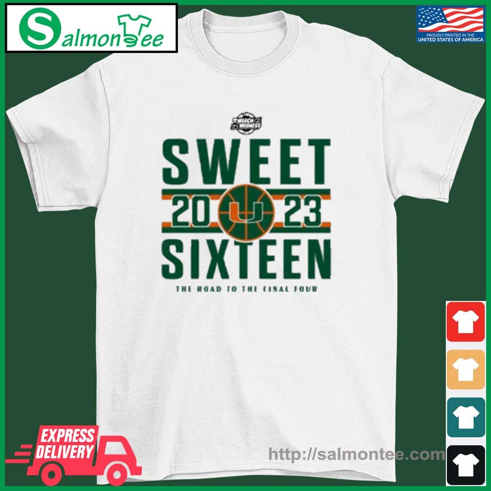 Miami Hurricanes Official 2023 Sweet 16 Road To The Final Four Shirt