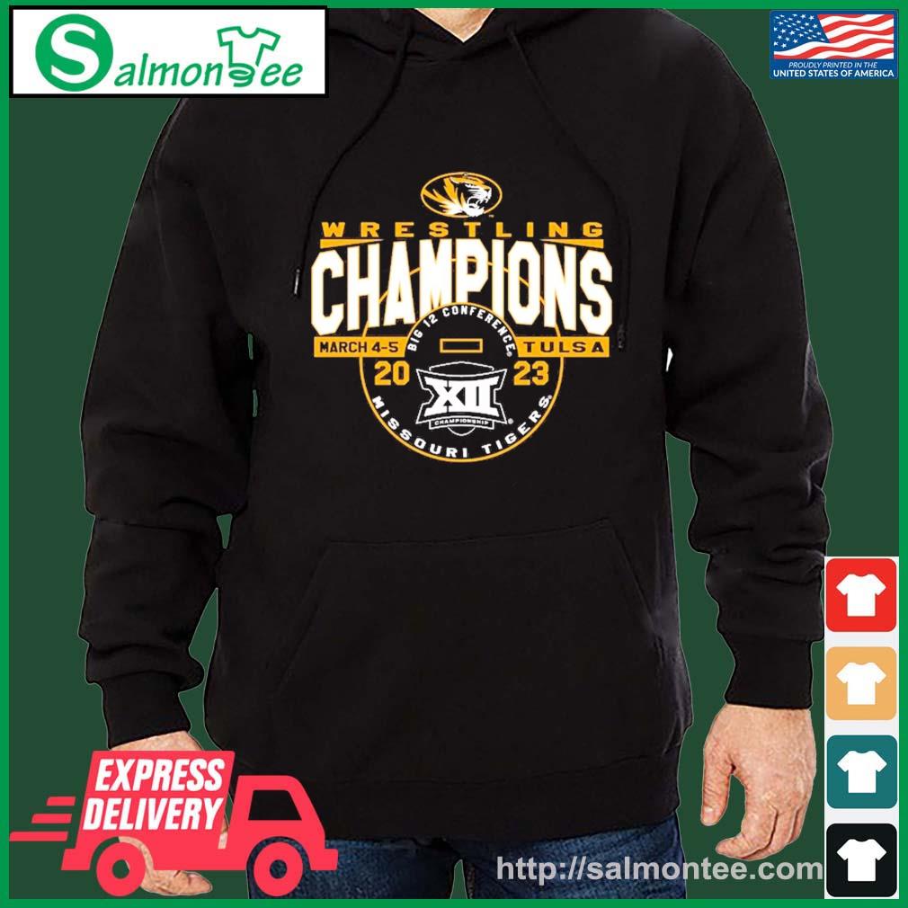 Missouri Tigers Big 12 Wrestling Champions 2023 Shirt salmon black hoodie