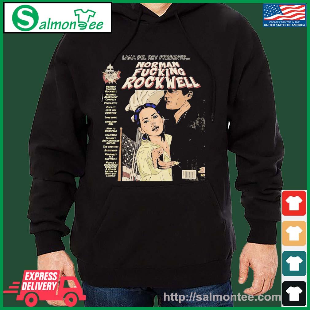 Nice lana Del Rey Presents Norman Fucking Rockwell Shirt salmon black hoodie