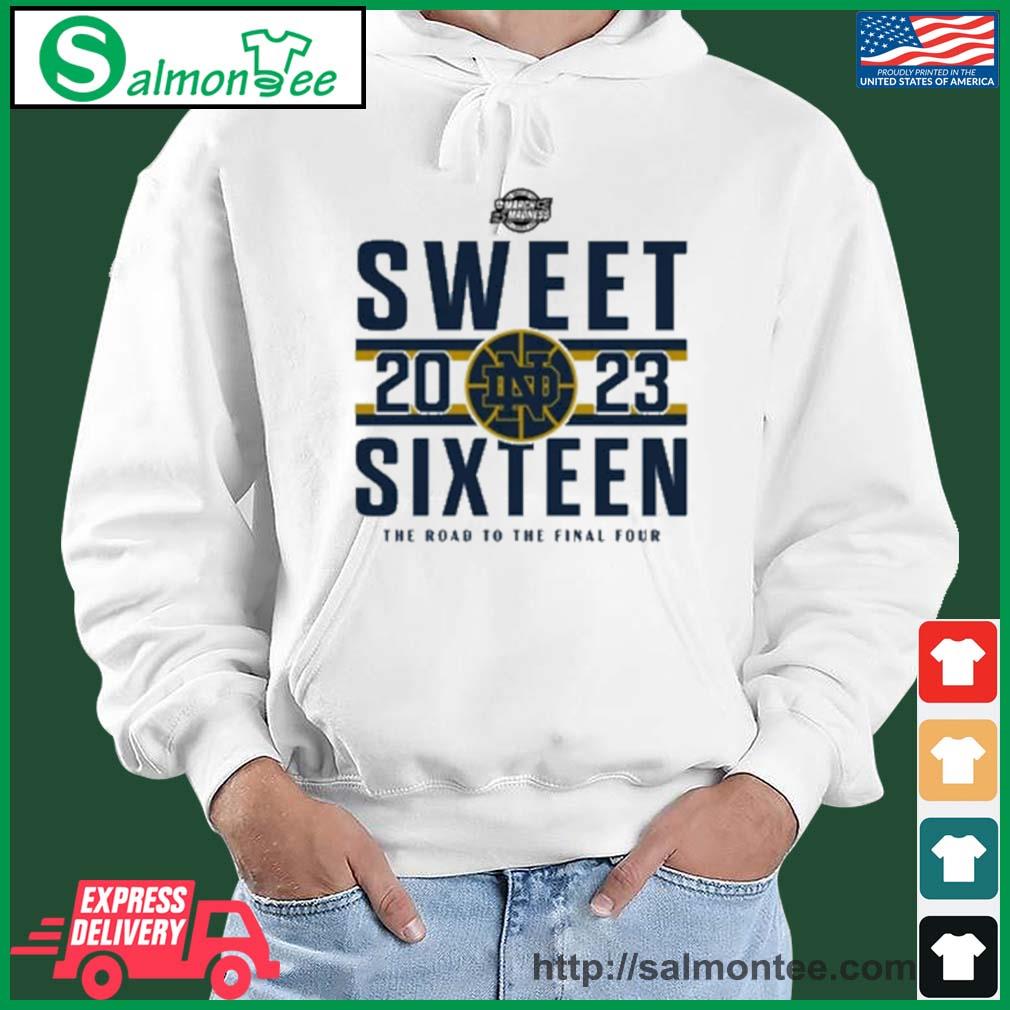 Notre Dame Sweet 16 March Madness Merch Shirt salmon white hoodie