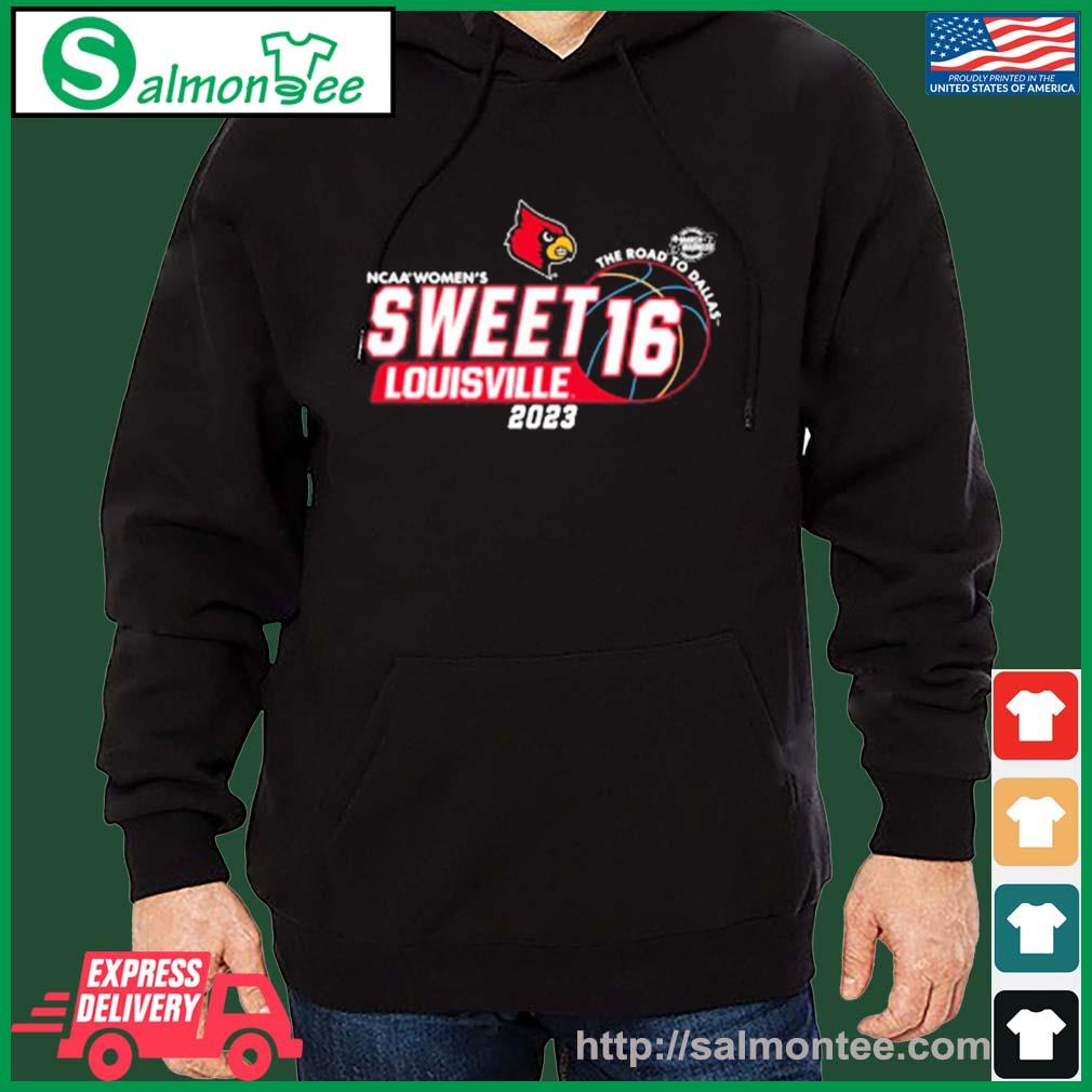Official 2023 Louisville Cardinals Ncaa Sweet 16 The Road To Dallas Shirt salmon black hoodie