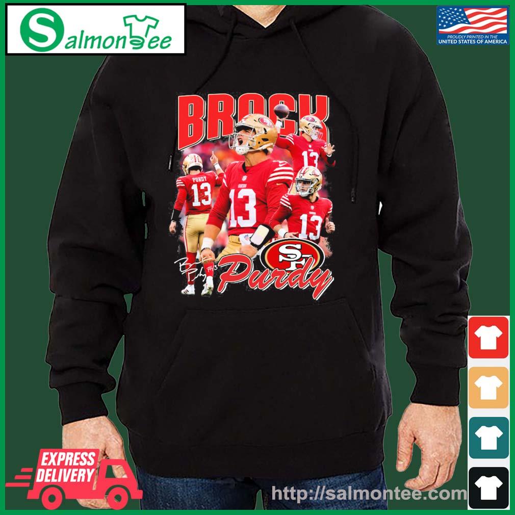 Original brock Purdy 49ers Signature Shirt salmon black hoodie
