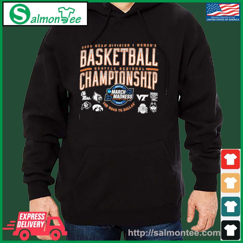 Original nCAA DI Women's Basketball Seattle Regional 2023 Shirt salmon black hoodie