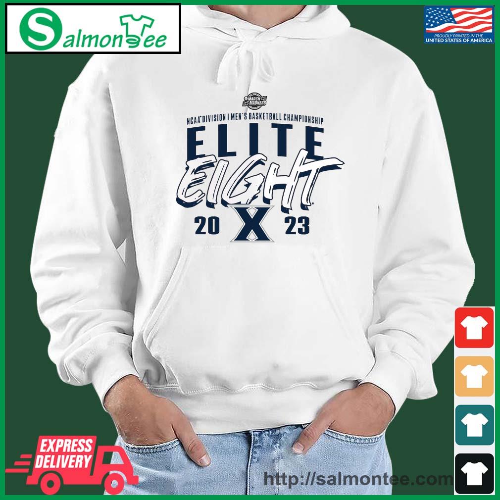 Original xavier Musketeers 2023 NCAA Men's Basketball Tournament March Madness Elite Eight Shirt salmon white hoodie