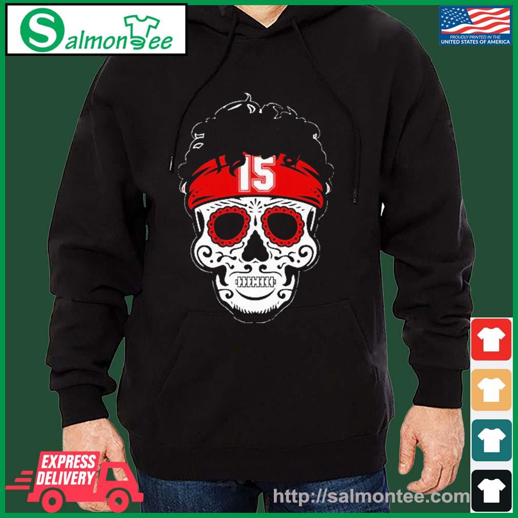 Patrick Mahomes Sugar Skull Shirt salmon black hoodie