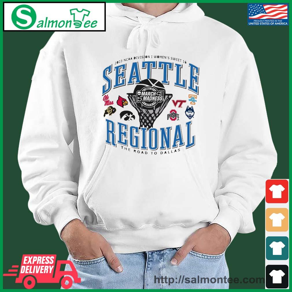 Premium the Road To Dallas 2023 NCAA DI Women's Basketball Seattle Regional Shirt salmon white hoodie