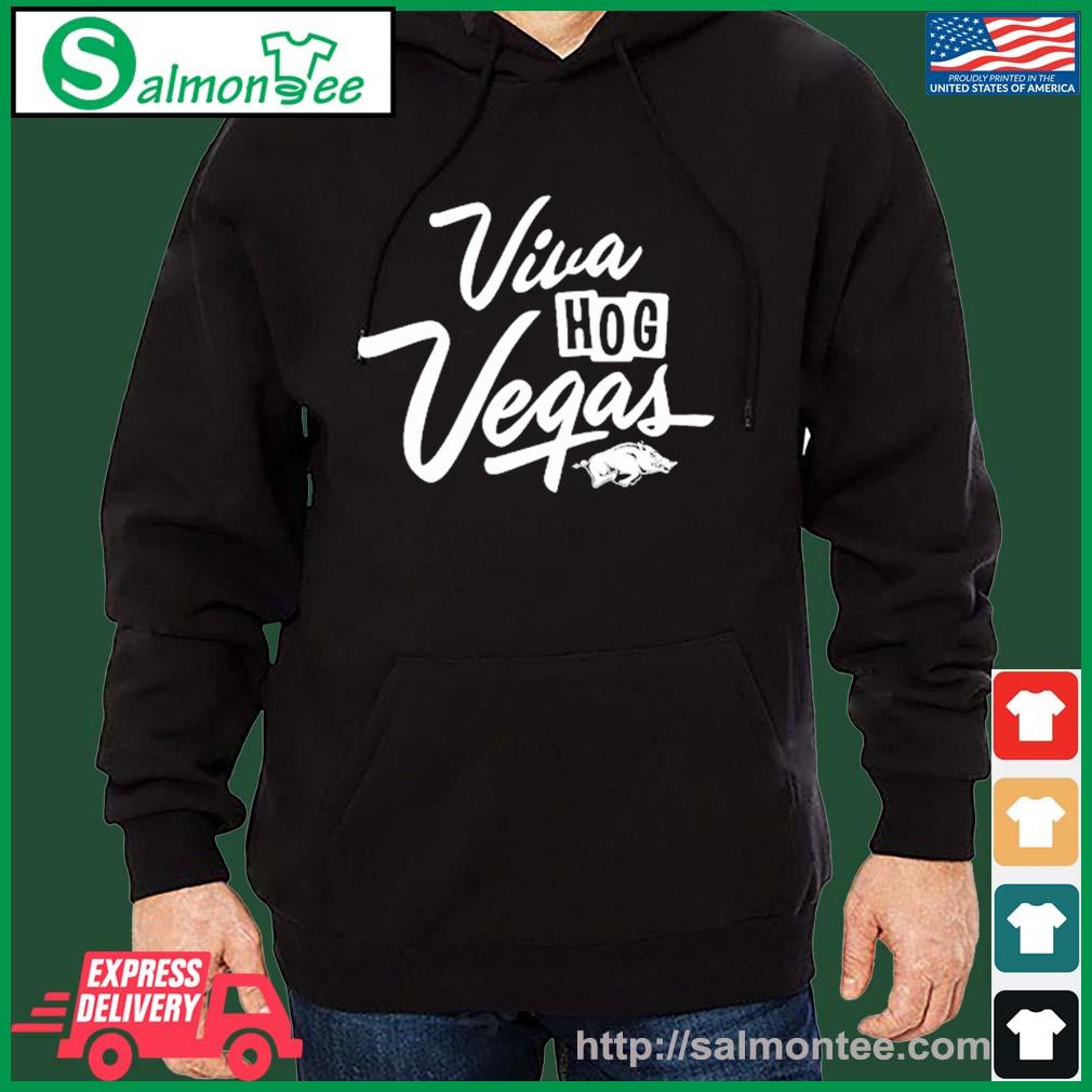 Premium viva Hog Vegas Arkansas Razorbacks Shirt salmon black hoodie