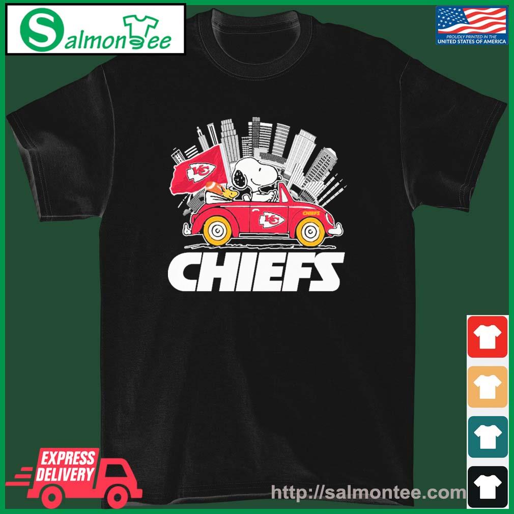 Snoopy And Woodstock Driving Beetle Chiefs Shirt
