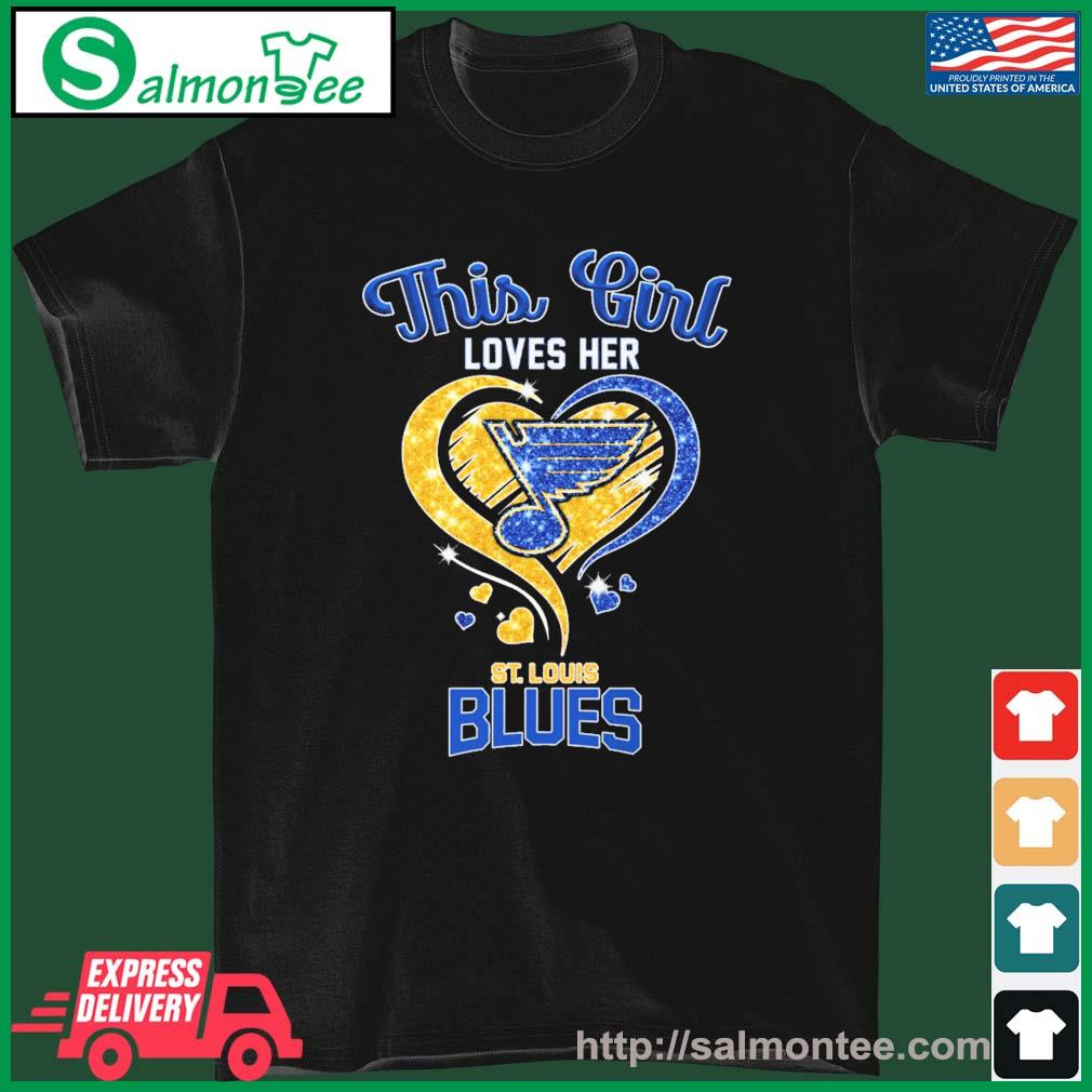 This girl love her St.Louis Blues diamond heart shirt, hoodie