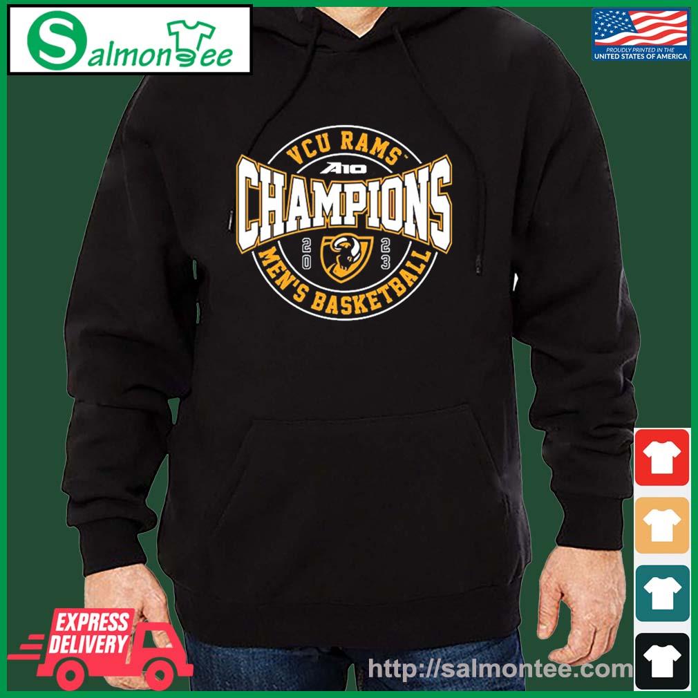 Top vCU Rams NCAA Men's Basketball A-10 Champions 2023 s salmon black hoodie