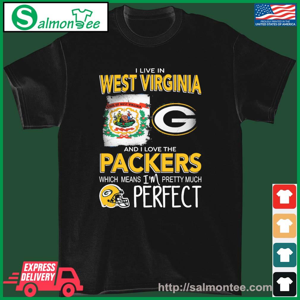 I may live in West Virginia but Green Bay Packers lives in me shirt, hoodie,  sweater, long sleeve and tank top