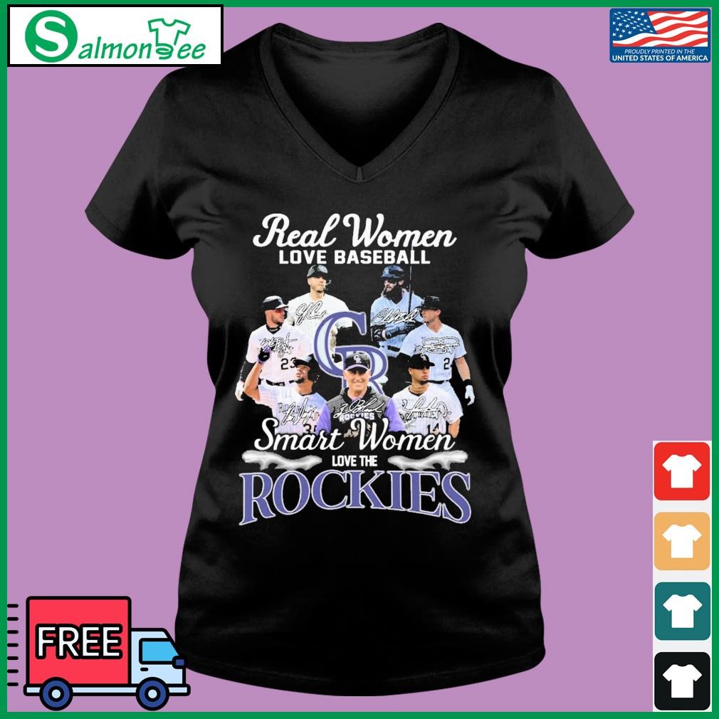 Real Women Love Baseball Smart Women Love The Colorado Rockies Signatures  Shirt, hoodie, sweater, long sleeve and tank top