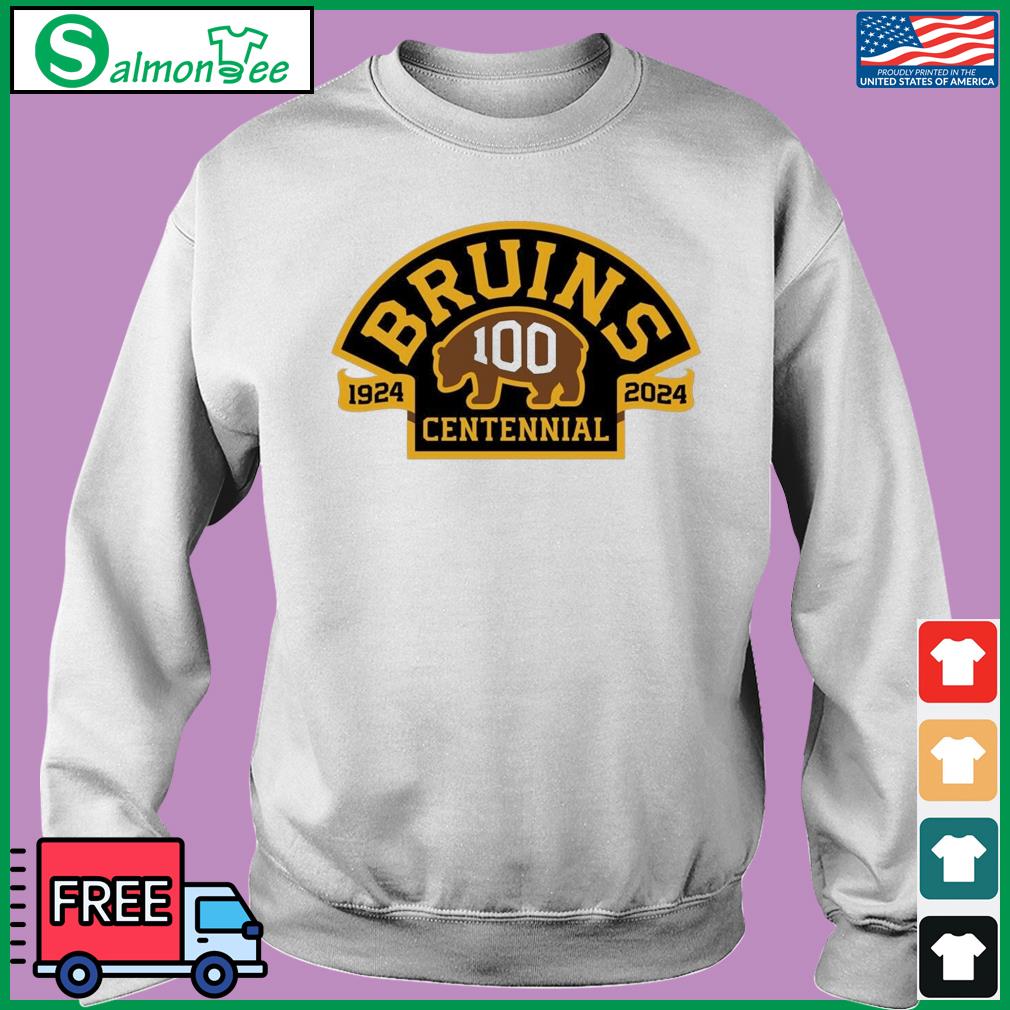 Boston Bruins Logo Team 100th Season Hockey 2024 T Shirt Gift For Fans  EE1022