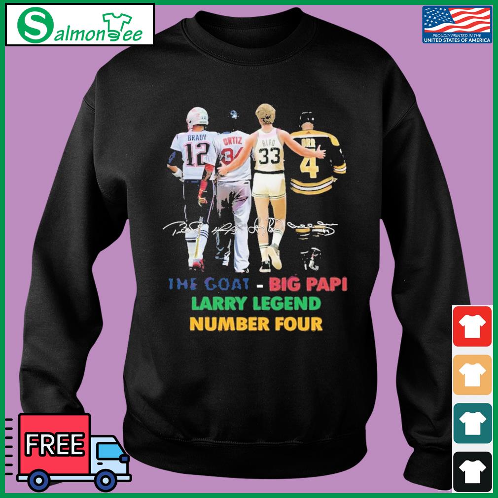 Official original The Goat Big Papi Larry Legend Number Four shirt