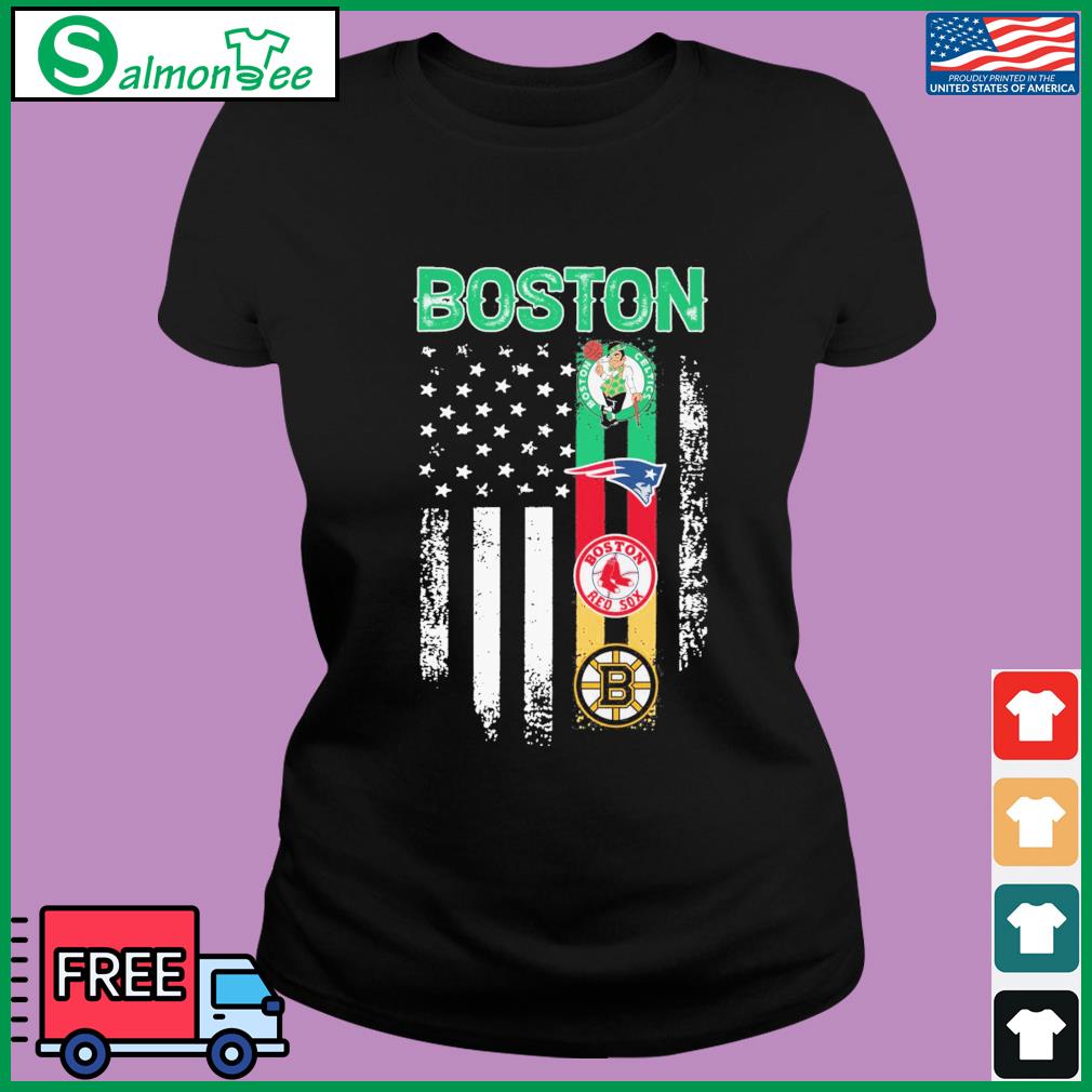 American flag Boston red sox Boston Bruins Boston celtics and new england Patriots  T-shirt, hoodie, sweater, long sleeve and tank top