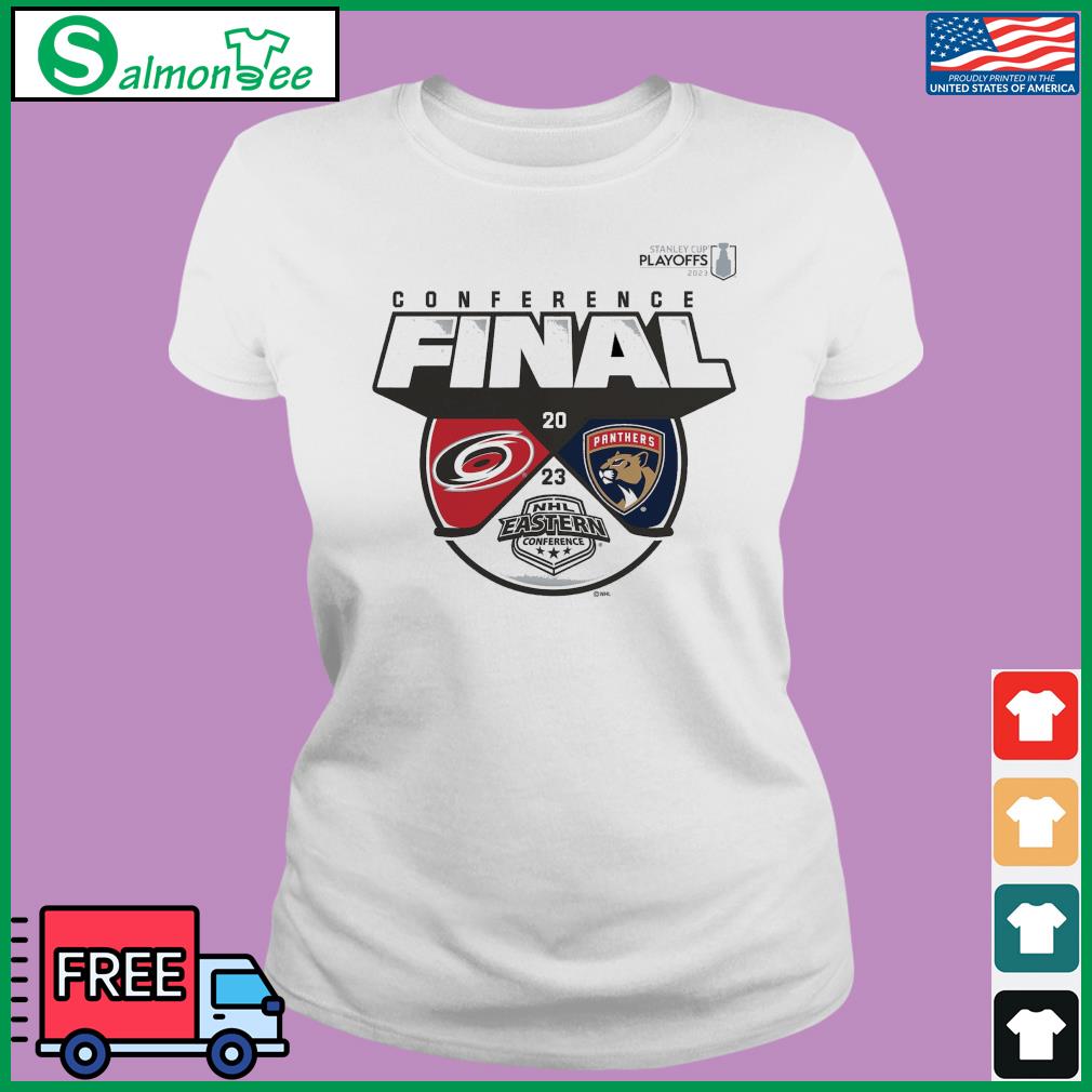 Carolina Hurricanes vs Florida Panthers 2023 NHL Stanley Cup Playoffs  Eastern Conference Final Matchup logo shirt, hoodie, sweater, long sleeve  and tank top