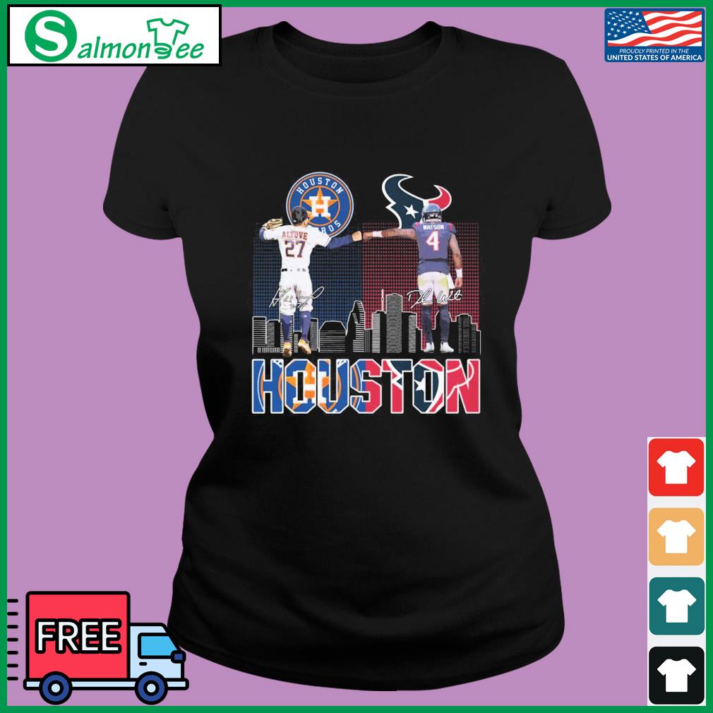 Houston Sports Team Jose Altuve And JJ Watson Signatures Fan Gifts T-Shirt  - Masteez