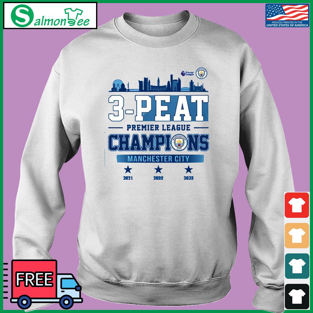 Manchester City 2023 3-peat premier league champions shirt, hoodie