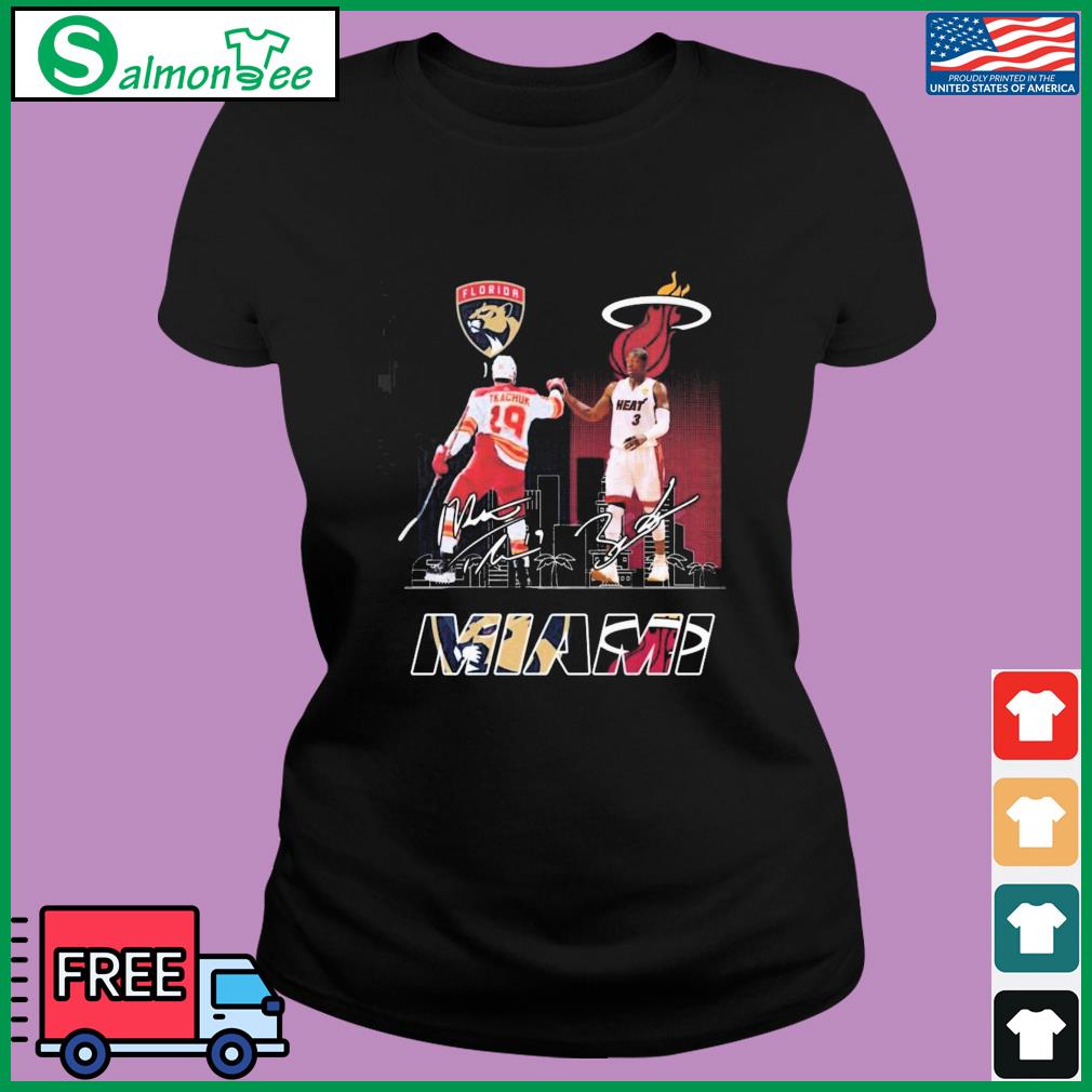Miami City Florida Panthers And Miami Heat Signatures Shirt