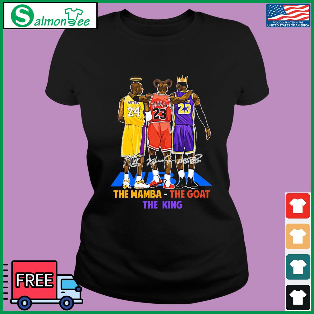Michael Jordan Kobe Bryant Lebron James shirt 2023 NBA The Goat The Mamba The King