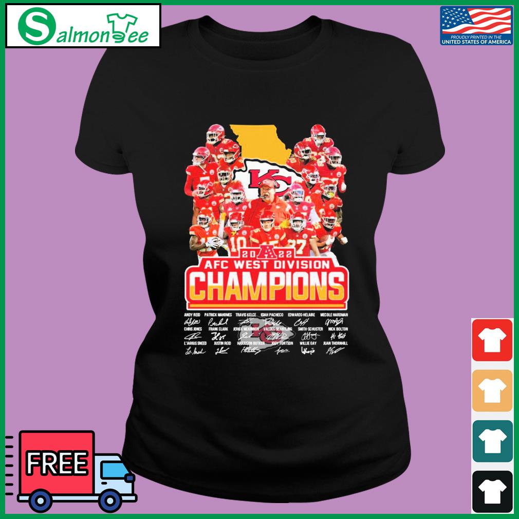 2022 Kansas City Chiefs AFC west division Champions signatures shirt,  hoodie, sweater, long sleeve and tank top