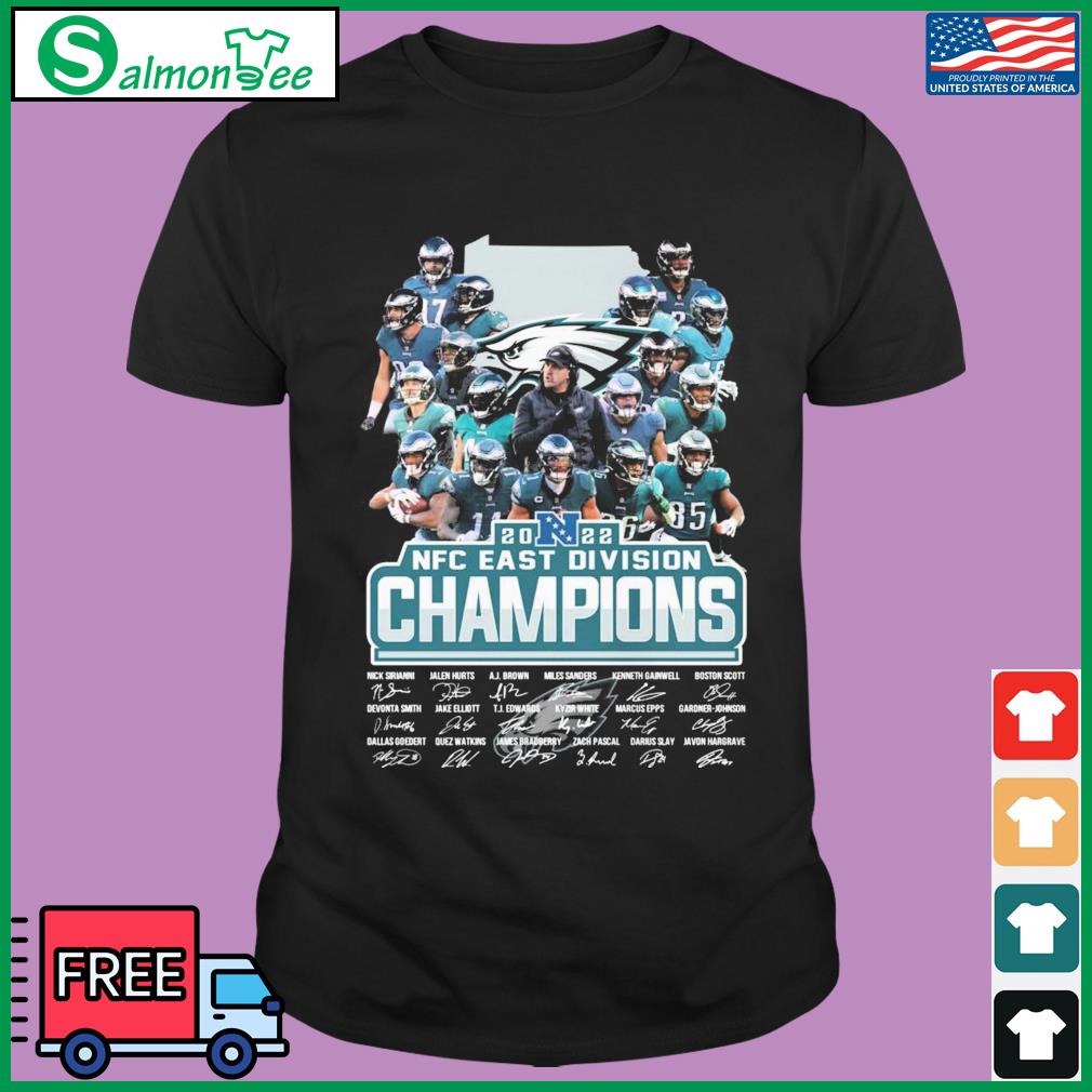 Official Philadelphia Eagles 2022 NFC East Division Champions Signatures  Shirt, hoodie, sweater, long sleeve and tank top